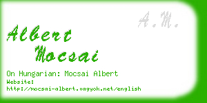 albert mocsai business card